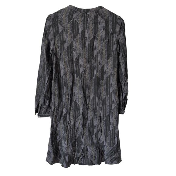 Wrap London Shift Dress US 2 Viscose Gray Blue Long Sleeve Pull On Lagenlook - Picture 2 of 8